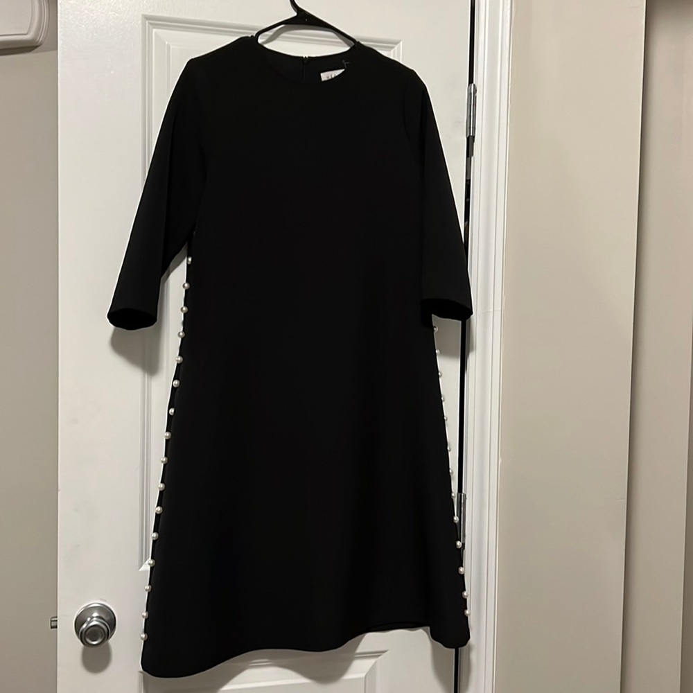 Black a line evening dress